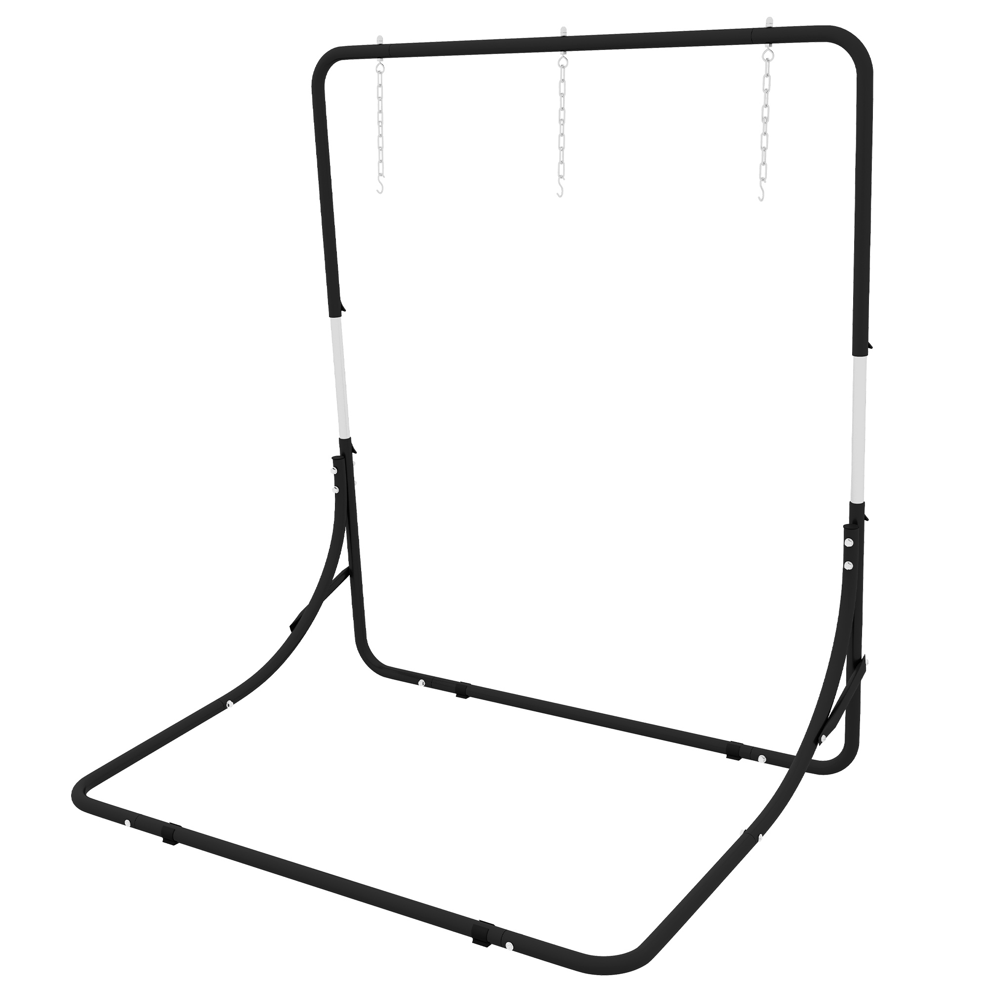Outsunny Hängesesselständer Gestell für Hängesessel Hängesesselhalterung, 135 cm x 178 cm x 205 cm, Schwarz