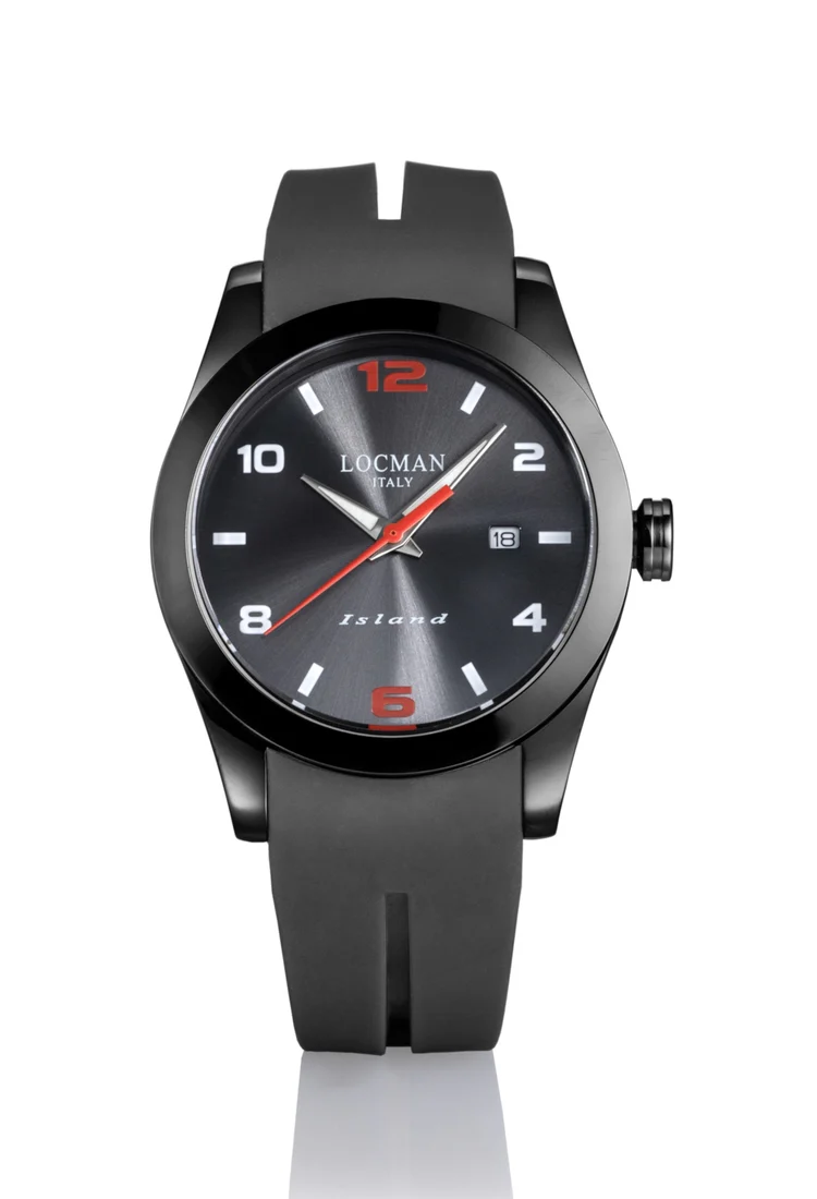 Orologio Locman Island PVD nero antracite e silicone grigio 0613K07S-BKGYRDSA