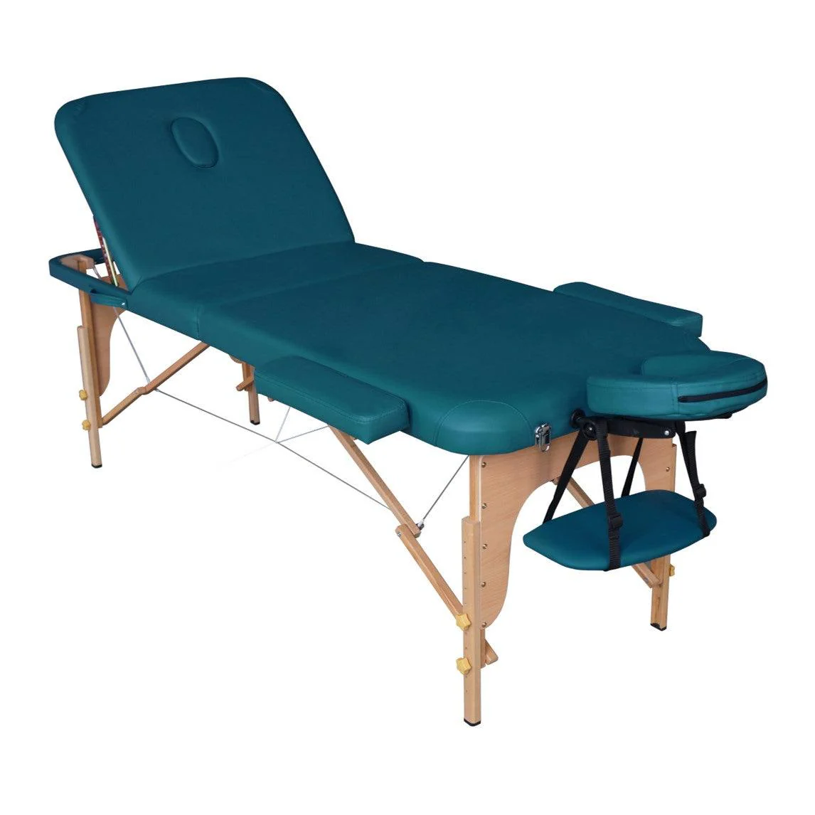 Lettino Massaggi Pieghevole in Legno ERIS – Rivestimento in Similpelle, Altezza Regolabile, Confortevole e Professionale