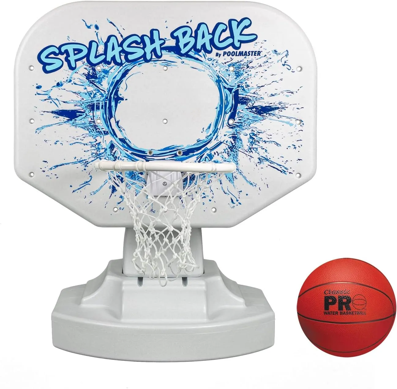 Poolmaster Splashback Poolside Basketball Hoop Game Set, All-Weather Backboard, Blue, 34′′x45′′x38′′