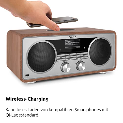 TechniSat DIGITRADIO 602   Stereo Internetradio (DAB, UKW, sistema 2.1 da 70 watt con subwoofer, CD, USB, streaming Bluetooth, AUX, WLAN, sveglia, Spotify Connect, telecomando) Noce : Elettronica