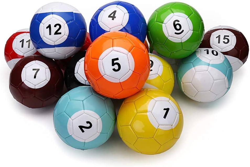 Fussball Billard: 16 stück Snook fußball Billard Größe 3 (18,2 cm) | Premium PU-Leder | Offizielle Bälle für Footpool/Sportartikel für Vereine & Events