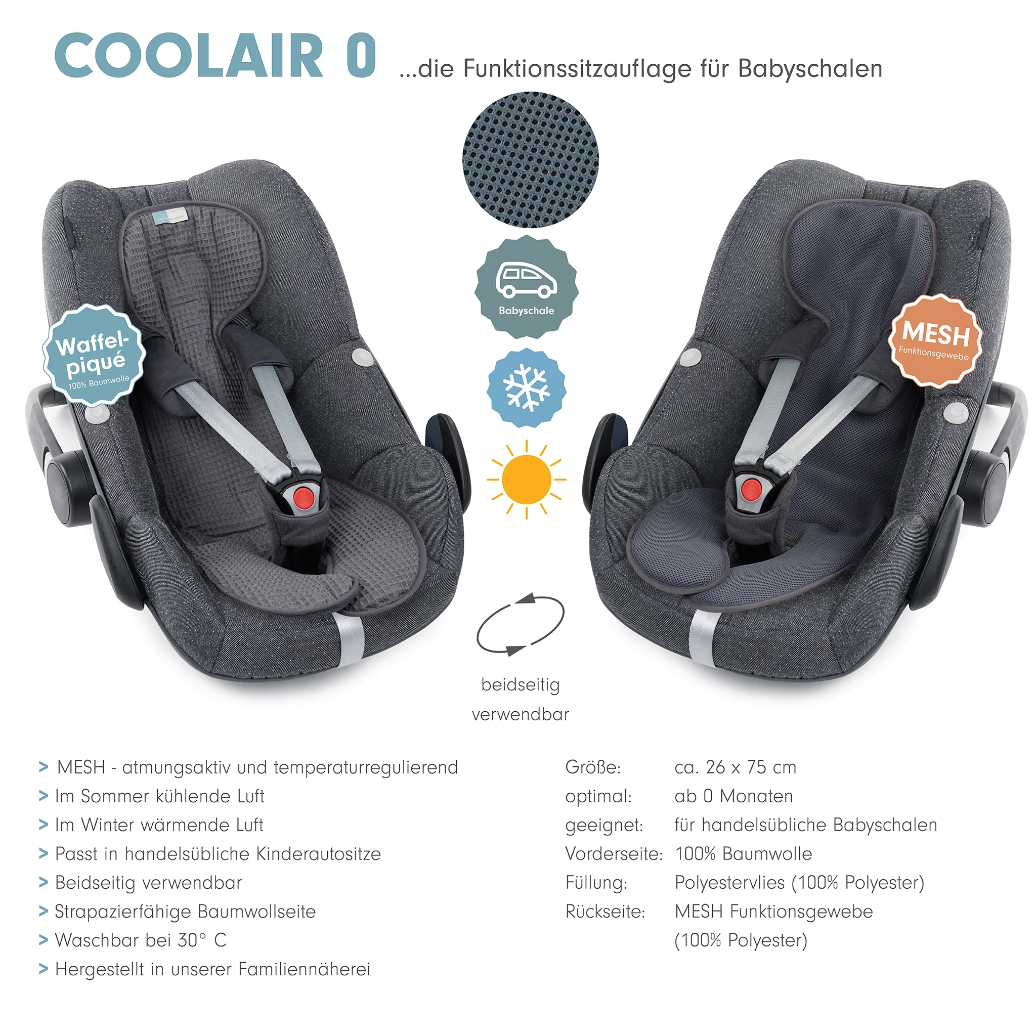 COOLAIR 0 die Sitzuaflage f��r Babyschale