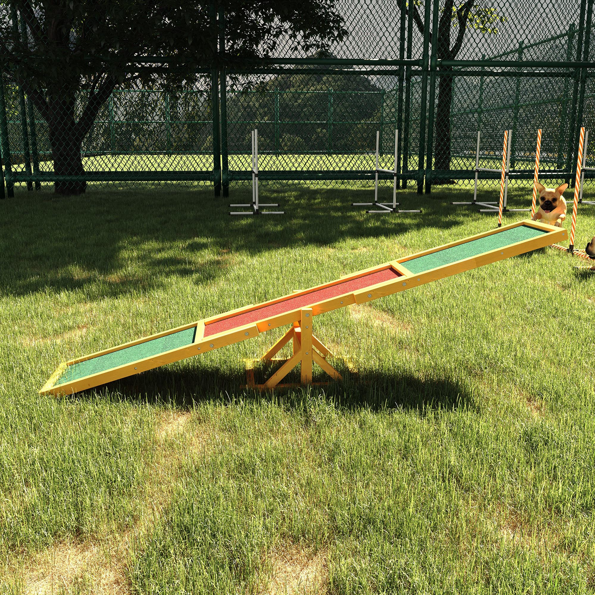 PawHut Hundewippe für Agility Training, rutschfest, bis 50 kg belastbar, 180 x 30 x 30 cm