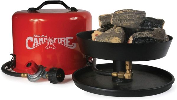 Camco Little Red Campfire Portable Propane Fire Pit with 11.25&prime;&prime; Tray, 65,000 BTU, for Camping & Patios