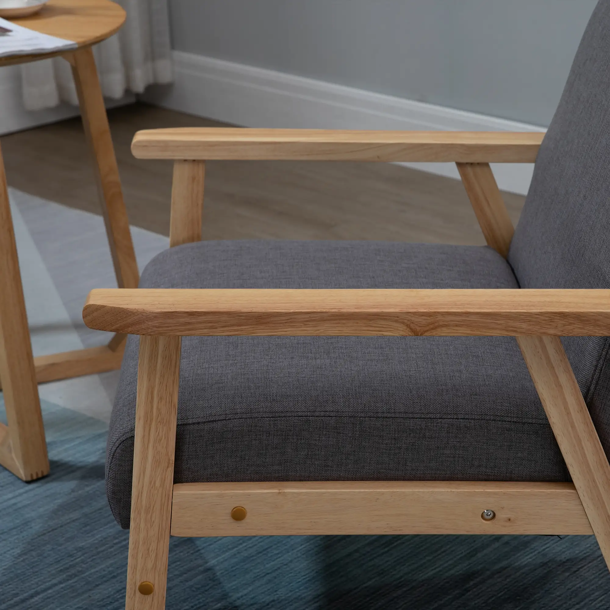 HOMCOM Polsterstuhl Wohnzimmer skandinavisches Design breite Sitzfläche