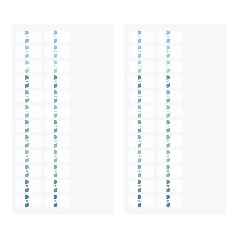 Midori Index Sticker Labels S Chiratto - Numbers - Blue
