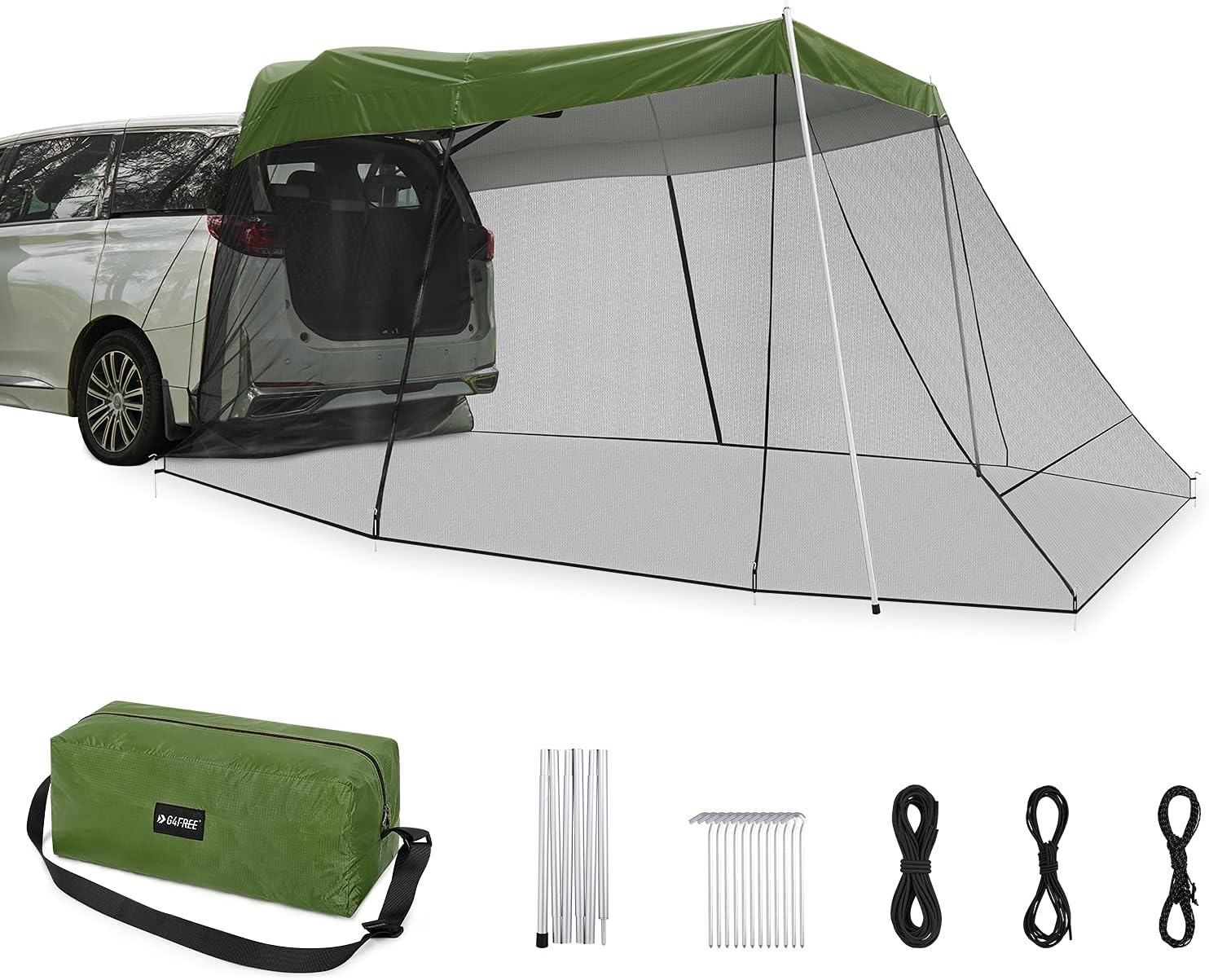 Portable SUV Tailgate Tent with Mosquito Net for Camping Blue