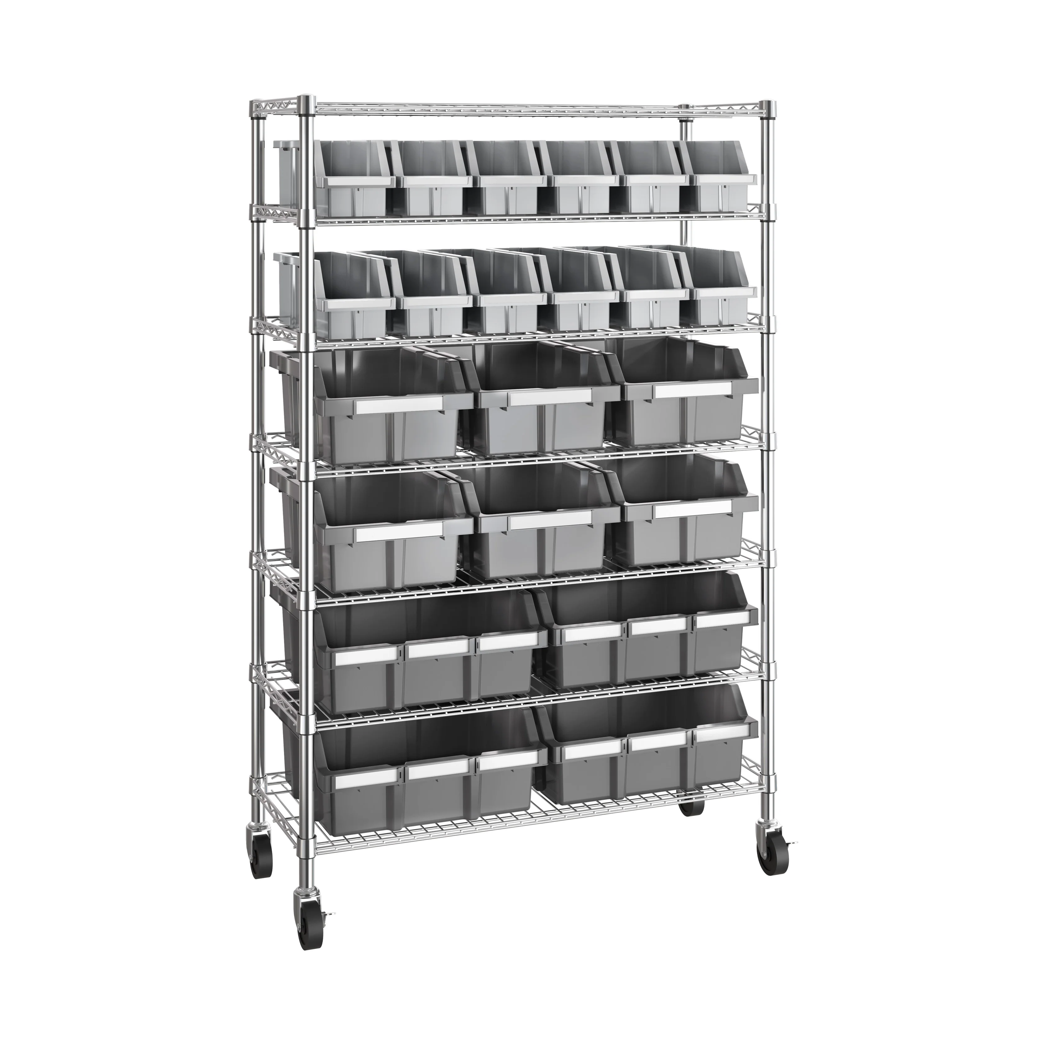 Scaffale NSF a 7 livelli con 22 contenitori