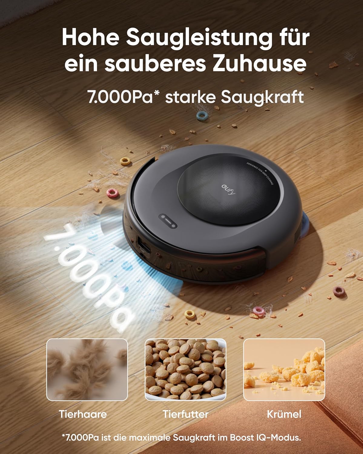 eufy Saugroboter Omni C20 mit All-in-One-Station,Auto-Entleerung, Auto-Wasch- und Trocknungsfunktion, 7.000Pa, 8,5cm Design, Staubsauger Roboter mit Wischfunktion,Kindersicherung