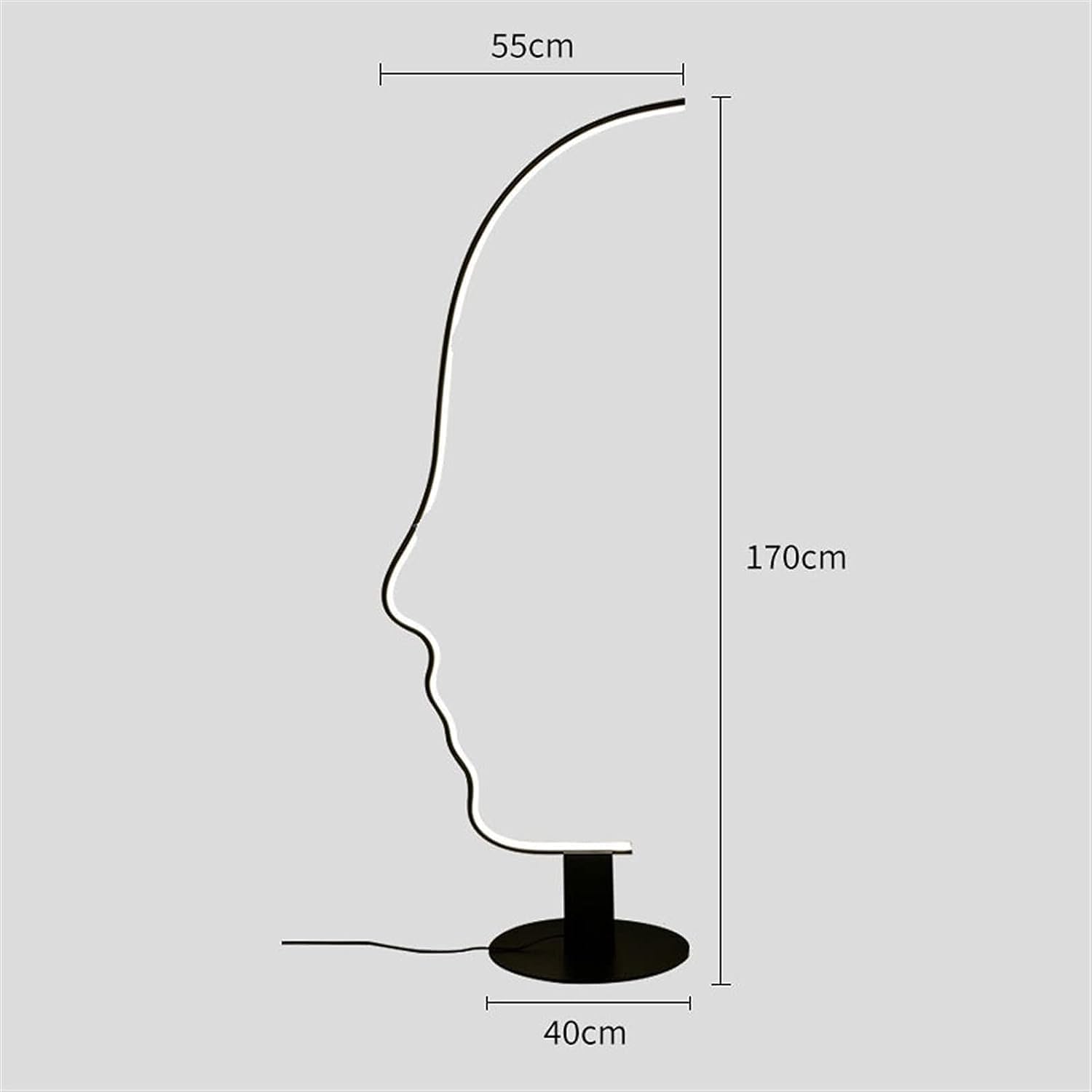 ZUMAHA Creative Face Floor Lamp, Stepless Adjustable Reading Lamp with Remote Control, Floor Lamp for Living Room, Hotel Lobby