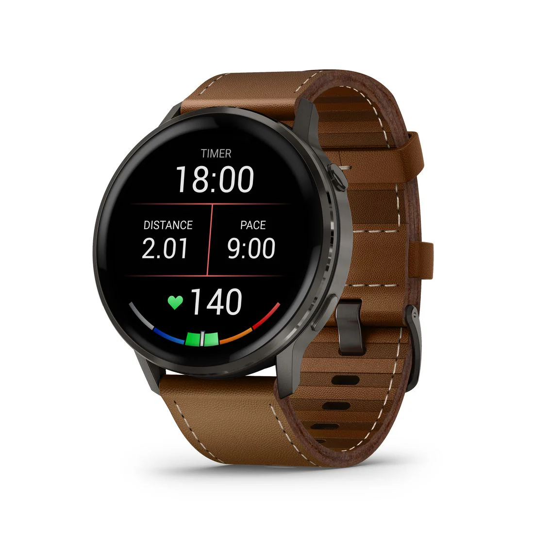 Orologio Garmin 010-03014-03 Venu 4 slate silicone brown doppio cinturino