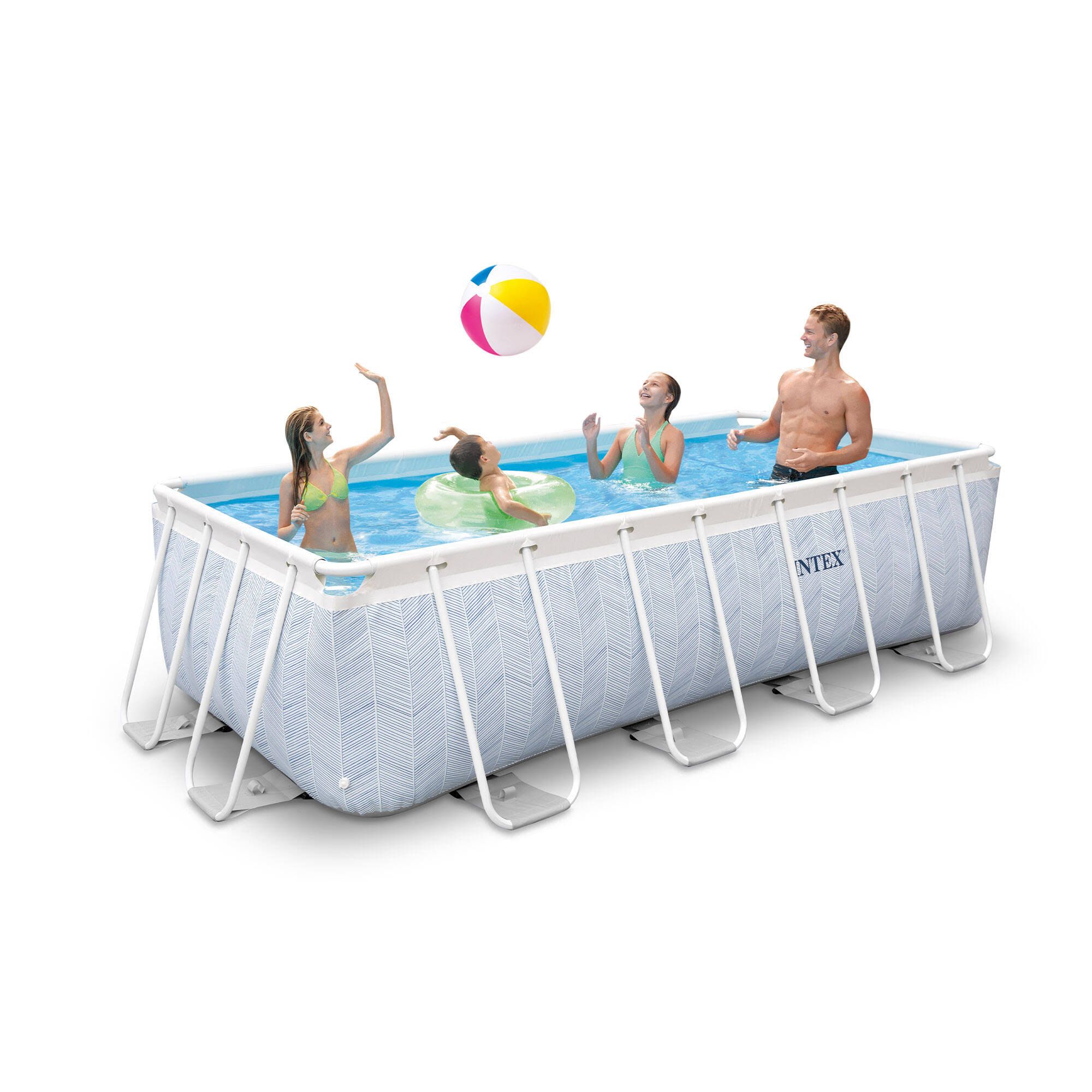 Piscine tubulaire rectangulaire Chevron Intex 4x2x1m