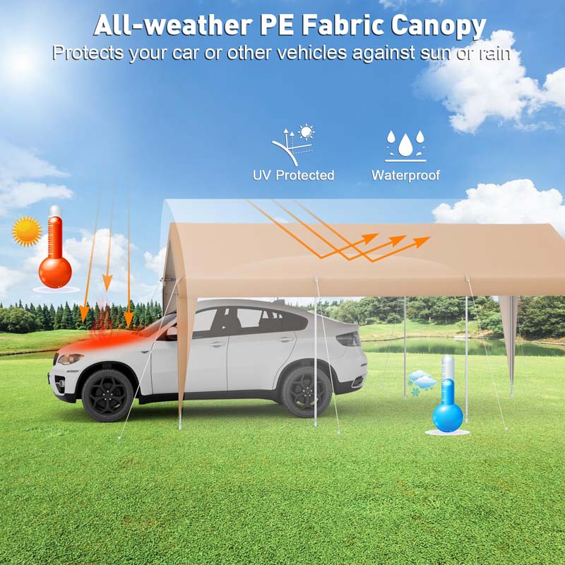 Eletriclife 10 x 20 FT Heavy Duty Carport with Sidewalls