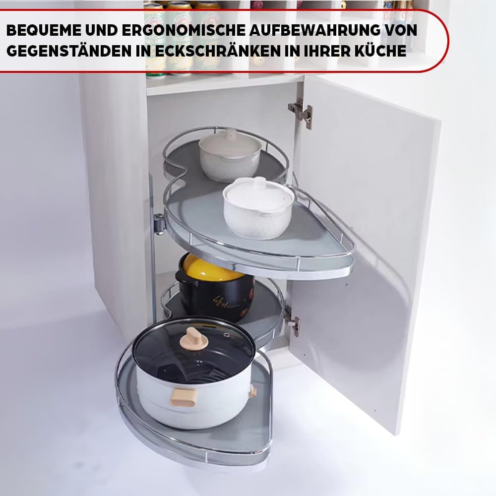 TMY Organizer per armadietti da cucina - Cassetto Estraibile per Cucina in armadio angolare - Telescopico per Armadietti 120 x 68 x 54 cm Organizer max. 40 kg - Aperto a Sinistra