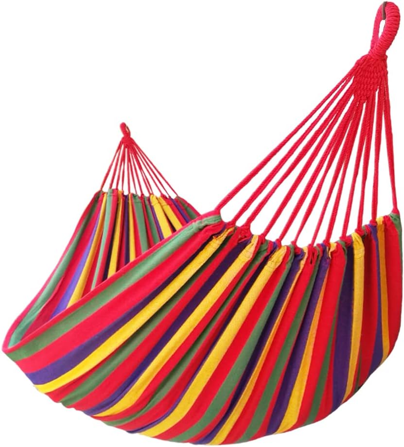 Gocan - Amaca doppia per 2 persone, extra grande, in lino di cotone, per terrazzo, veranda, giardino, cortile, per rilassarsi all'aperto e interni, portata 272 kg, misura XXL, 330 x