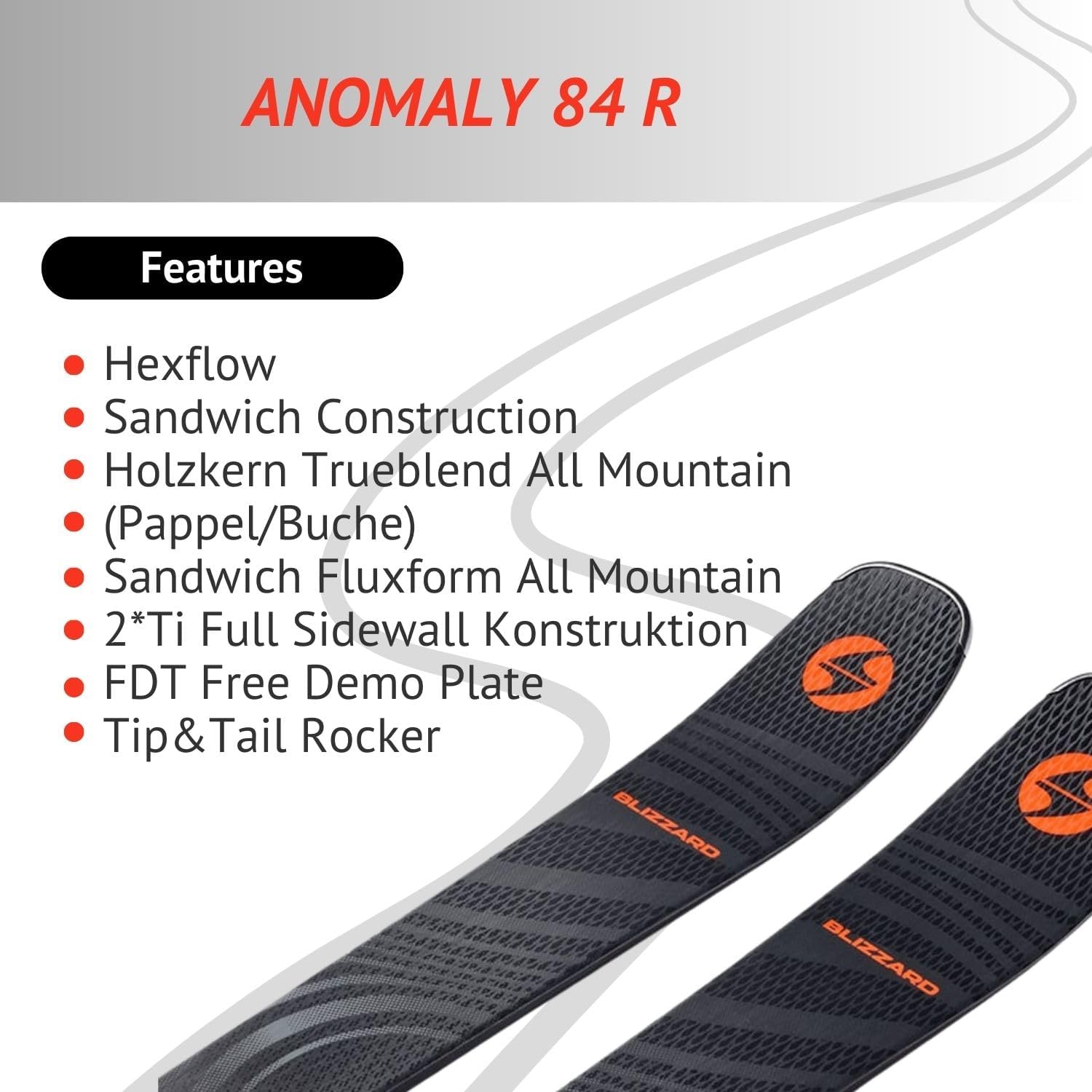 Ski Alpinski Carvingski - Blizzard Anomaly R - Freeride Rocker - inkl. Bindung TPC 10 Demo Z3-10 - für Gute Fahrer und Experten - Freeski Allmountainski für Piste und Gelände