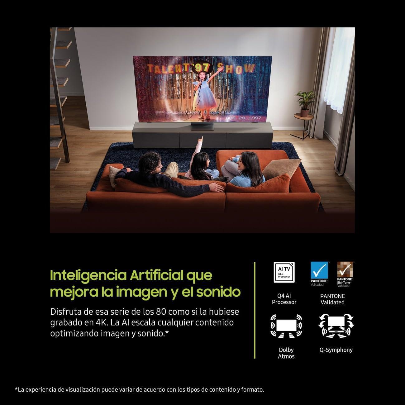 Samsung TV 55 Pulgadas QLED QE1F 4K Smart TV con Vision AI, 100% Volumen de Color con Quantum Dot y más de 500 Canales TV Plus