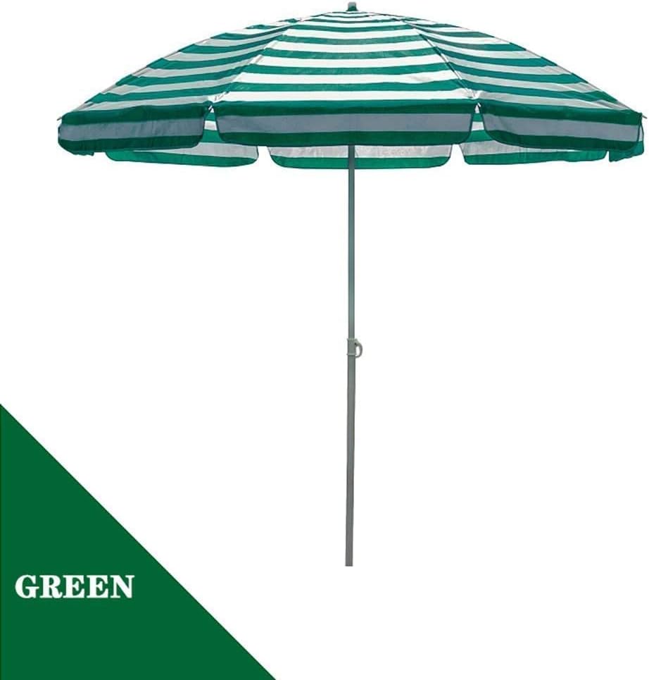 Sonnenschirm 2M/2,2M/2,5M Streifen-Strandschirm, Gartenschirm-Sonnenschutz im Freien mit 8 Rippen für Strand/Pool/Terrasse