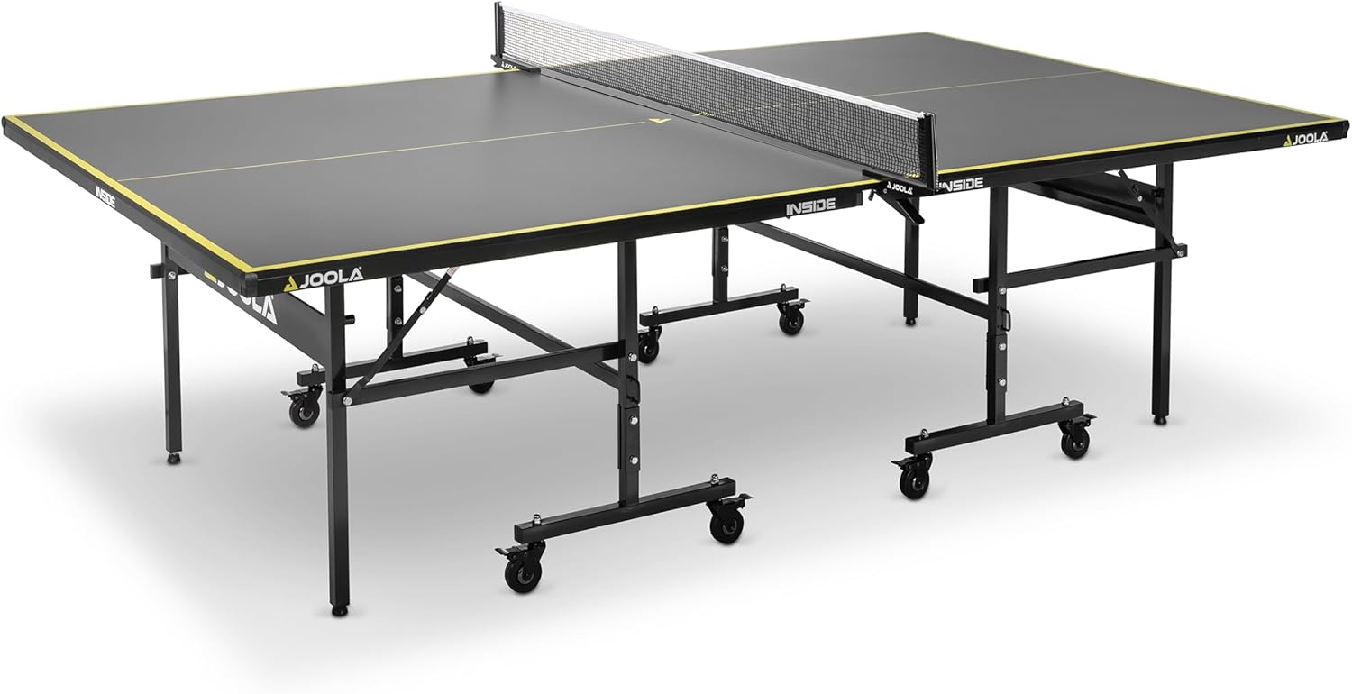 JOOLA Inside J15 - Tavolo da ping pong pieghevole per interni, montaggio rapido, con rete, grigio, 274 x 152,5 x 76 cm