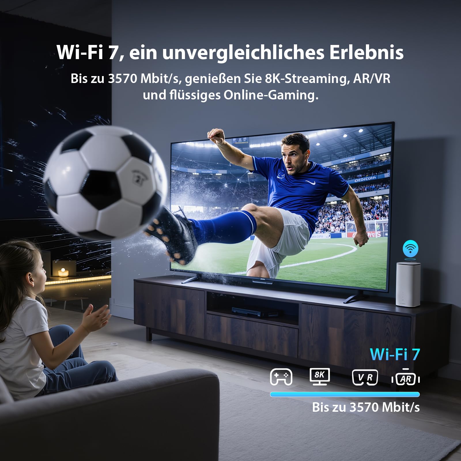 5G-Mobilfunkrouter AIRHOME1501 mit SIM-Kartensteckplatz WiFi 7 BE3600 Dualband bis zu 3,2 Gbit/s WAN Backup NFC WPA3