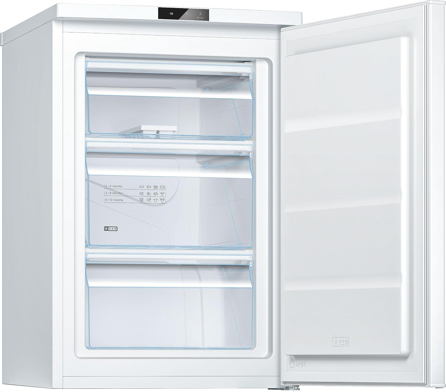 Bosch GTV15NWEB - Congelatore a posa-libero, serie 2-83 l, 3 cassetti per congelamento, 85 x 56 cm, colore: bianco