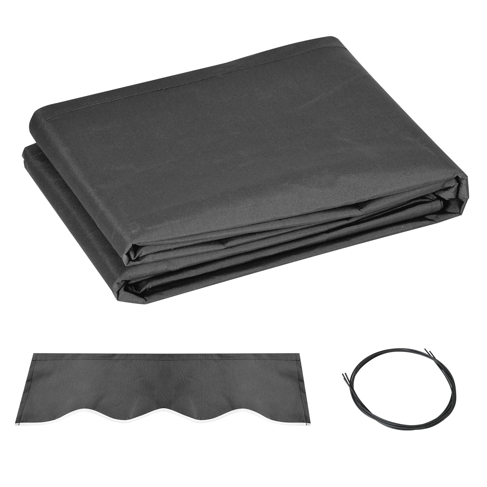 Outsunny Ersatzmarkise Markise gewellter Volant hochdichtes Polyester 280 g/m² UV-Schutz 2,82 x 2,4 m grau