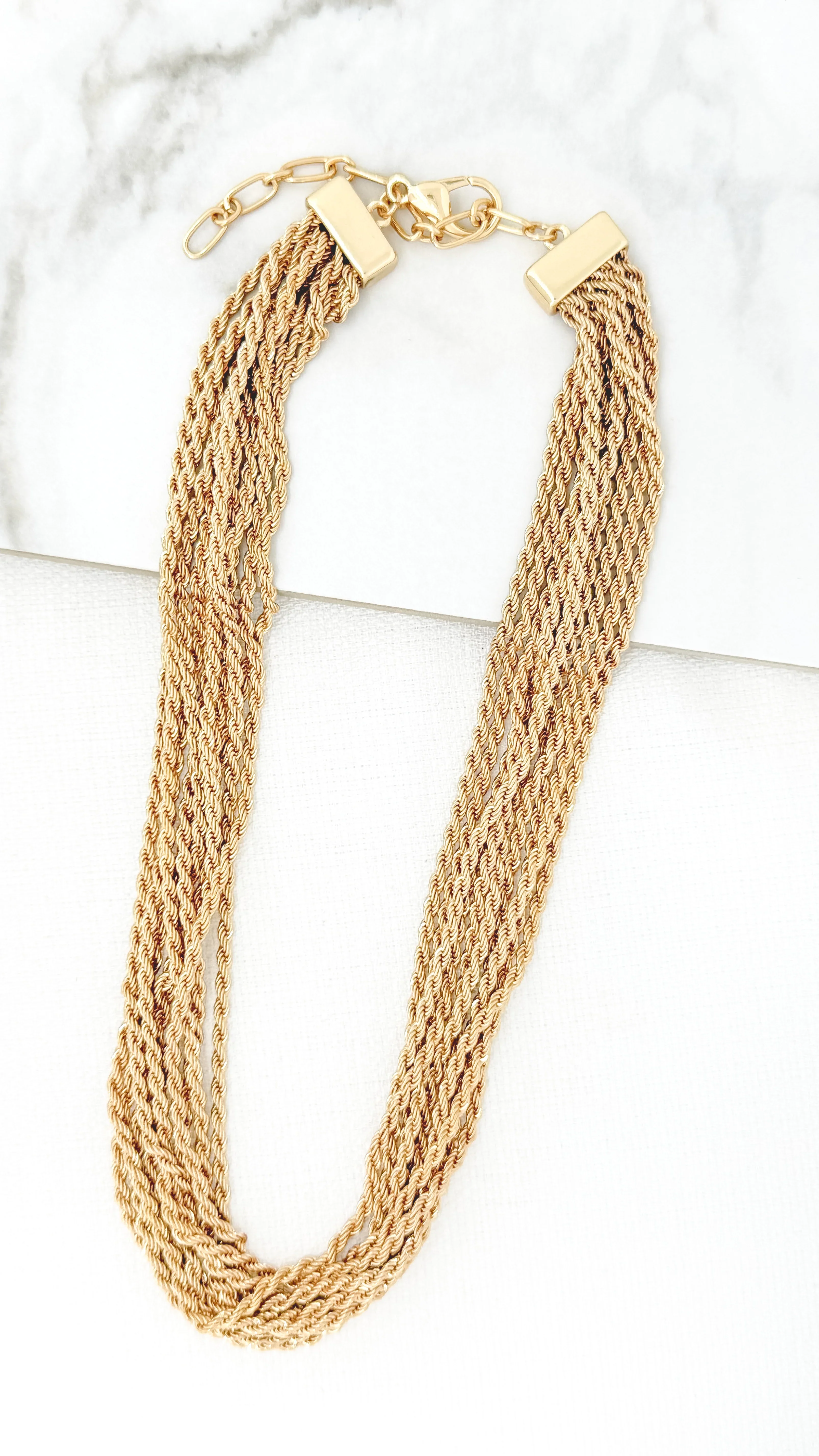 Envy Short Gold Multi Chain Necklace