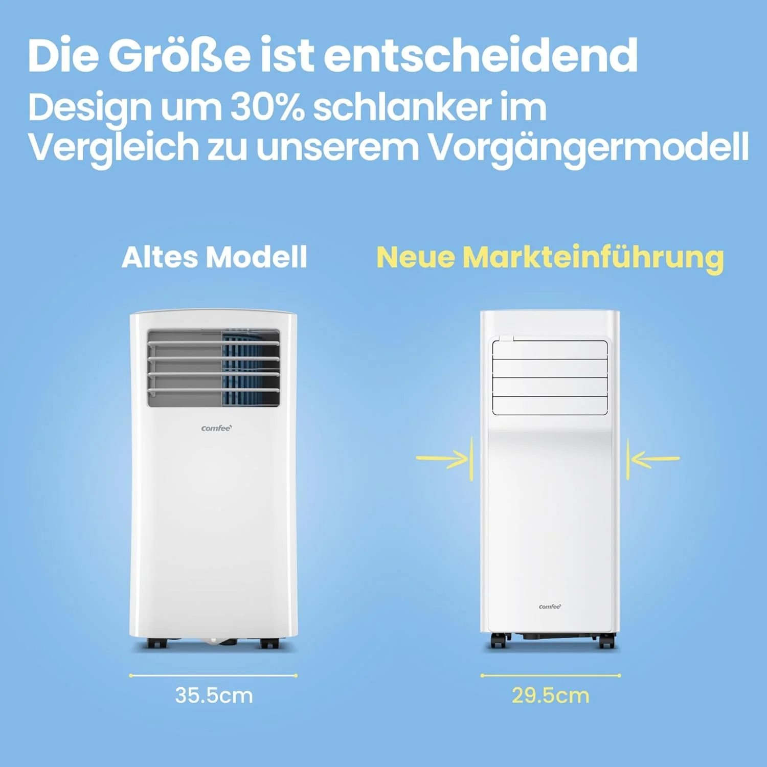 Comfee Breezy Cool Pro 2.6 Mobiles Klimagerät 9.000 BTU – A, R290, App & Alexa, Weiß