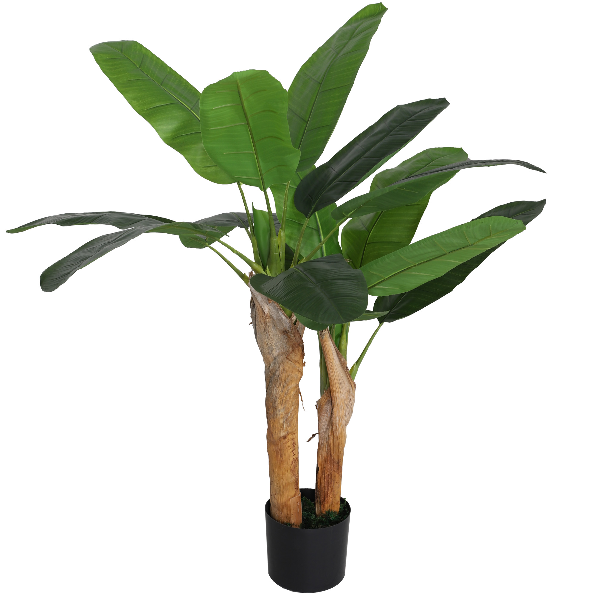 HOMCOM Künstlicher Bananenbaum Hoch 120 cm mit Inklusivem Topf für Innenräume, Grün