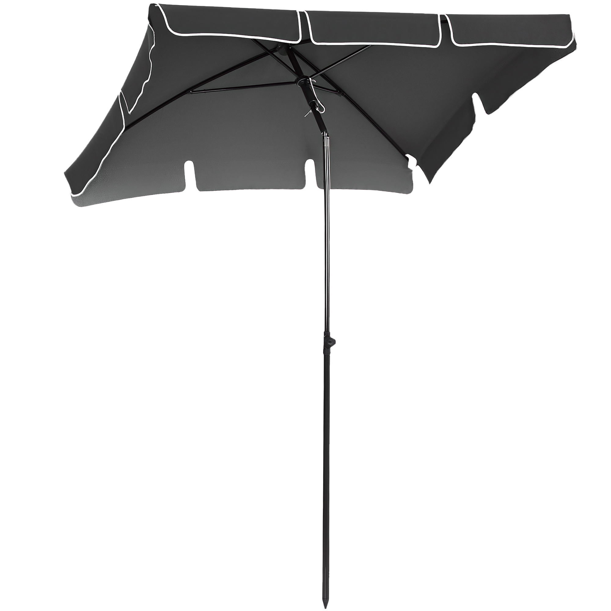 Outsunny Sonnenschirm Strandschirm Gartenschirm Schirm Balkonschirm Sonnenschutz knickbar Grau