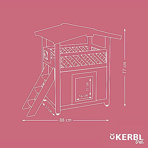 Kerbl Casetta per Gatti, Modello 4 Seasons Deluxe”, 88 x 57 x 77 cm : Amazon.it: Prodotti per animali domestici