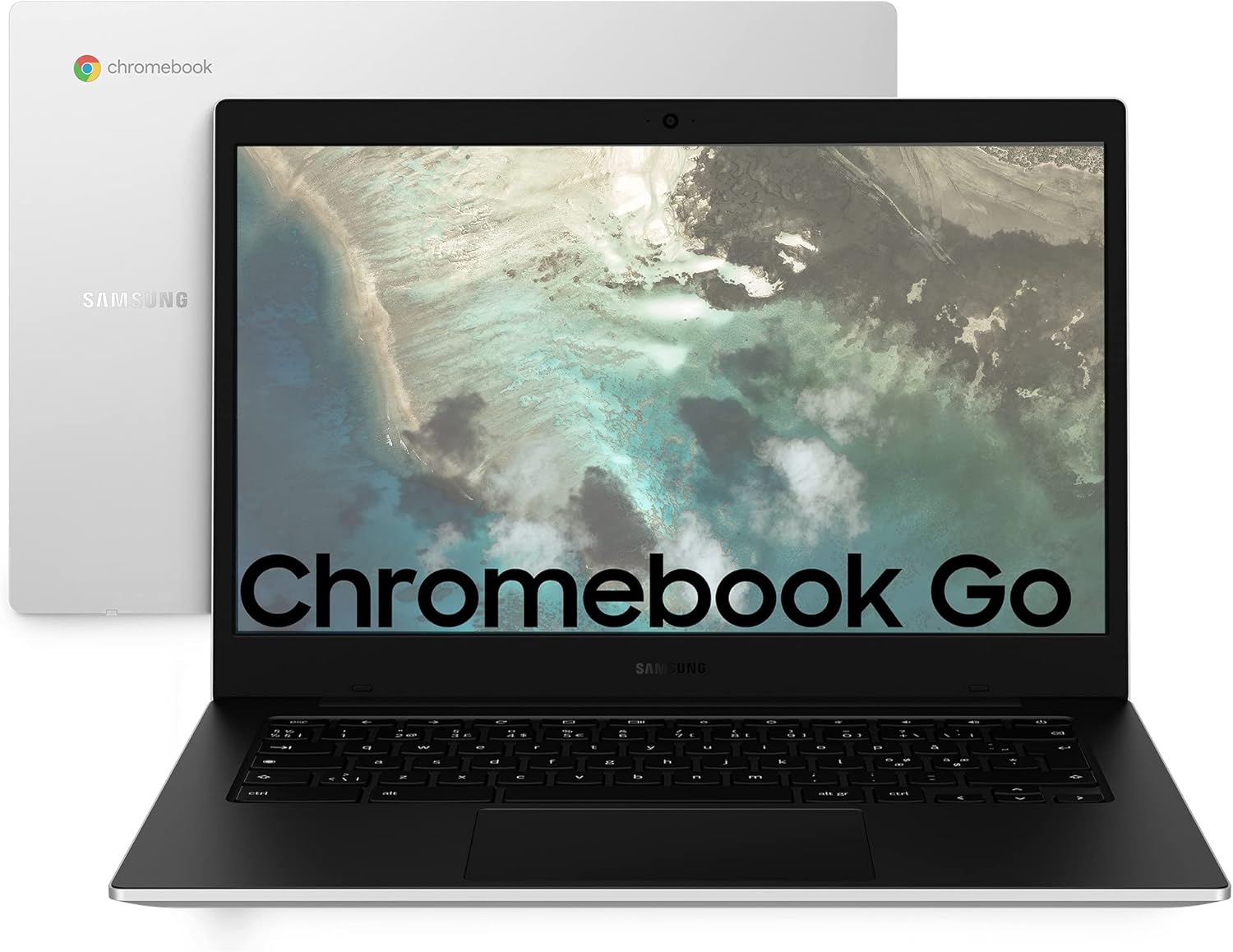Chromebook Go, Computer Portatile XE340XDA-KA1IT Chrome OS, Processore Celeron, Display Screen 14” Full HD LED, RAM 4GB, Memoria eMMC 64GB, USB-C, Silver (Versione Italiana)