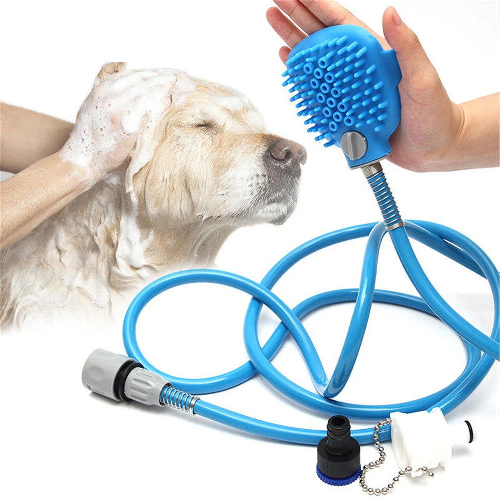 2-in-1 Dog Bath Brush Pro with Sprayer & Scrubber Indoor & Outdoor Use