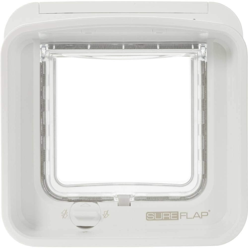 Sure Petcare SureFlap DualScan Mikrochip Katzenklappe RFID Halsband Ein Knopf Türen Glas Wände Batterie weiß