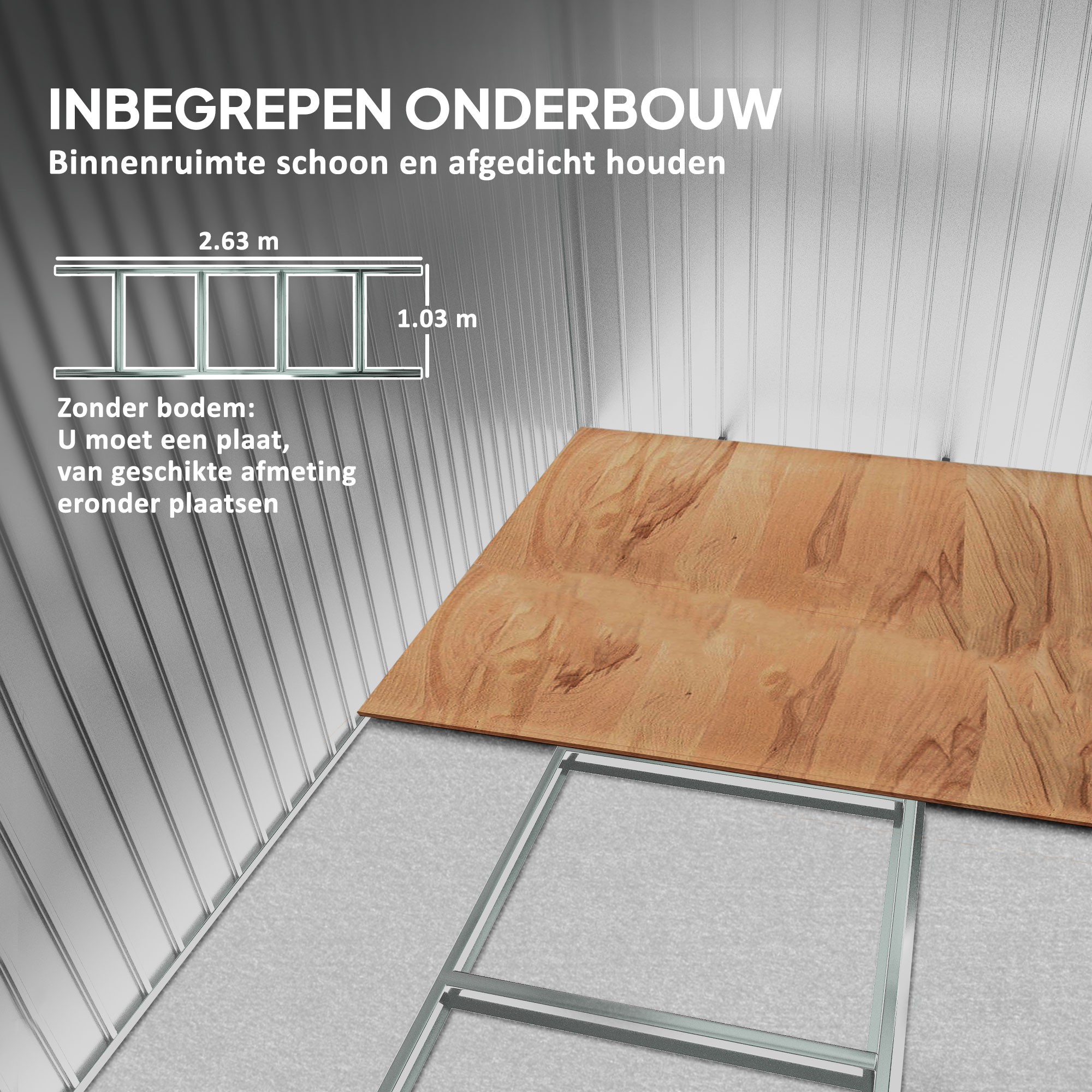 Outsunny Gereedschapsschuur tuinhuis gereedschapsschuur tuinkast gereedschapskast metaal