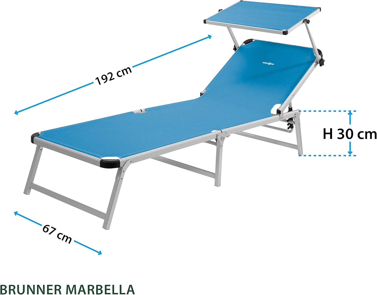 BRUNNER Lettino Parasole Marbella Azzurro