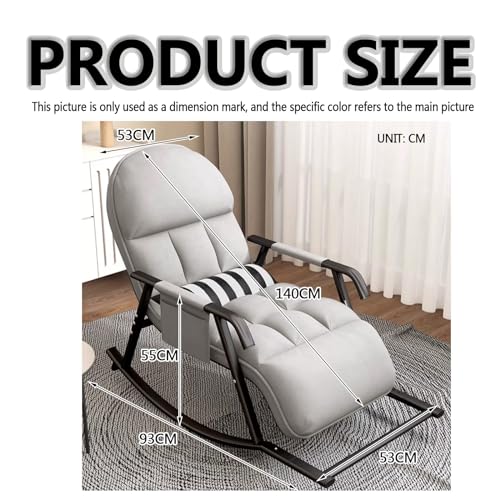 Soggiorno poltrona dondolo con Cuscino Imbottito, moderno Comodo camera da letto sdraio con tasche laterali, esterno giardino sedia dondolo con poggiagambe, Traspirante Schienale regolabile Poltrona : Amazon.it: Sport e tempo libero