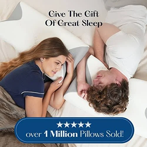 Sutera   Contour Memory Foam Pillow for Sleeping, Orthopedic Cervical Support for Neck, Shoulder and Back Pain Relief, Ergonomic Pillow for Side, Back