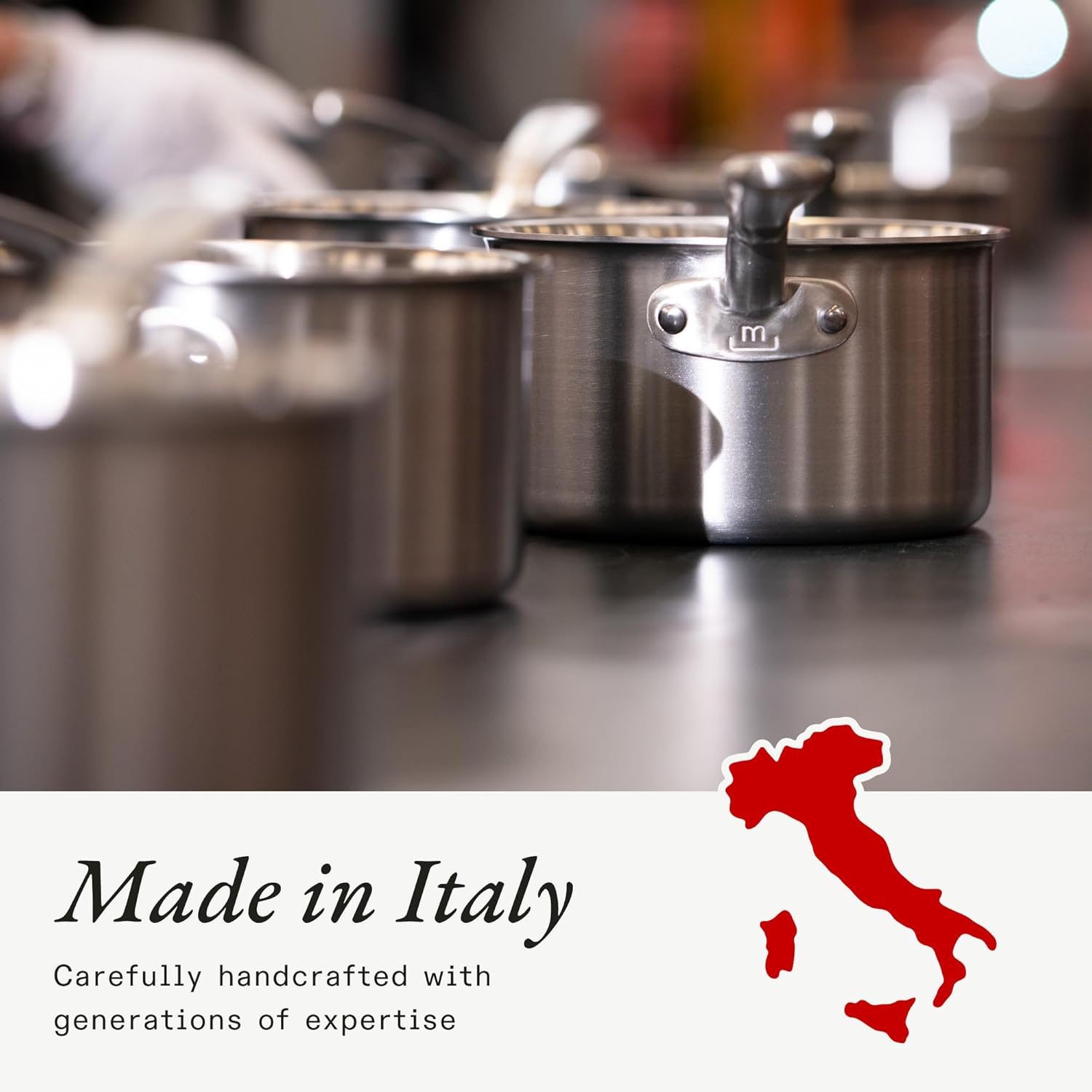 Made In Cookware | 12 Quart Stainless Steel Stock Pot With Lid | 5 Ply Stainless Clad | Professional Cookware | Crafted in Italy | Induction Compatible