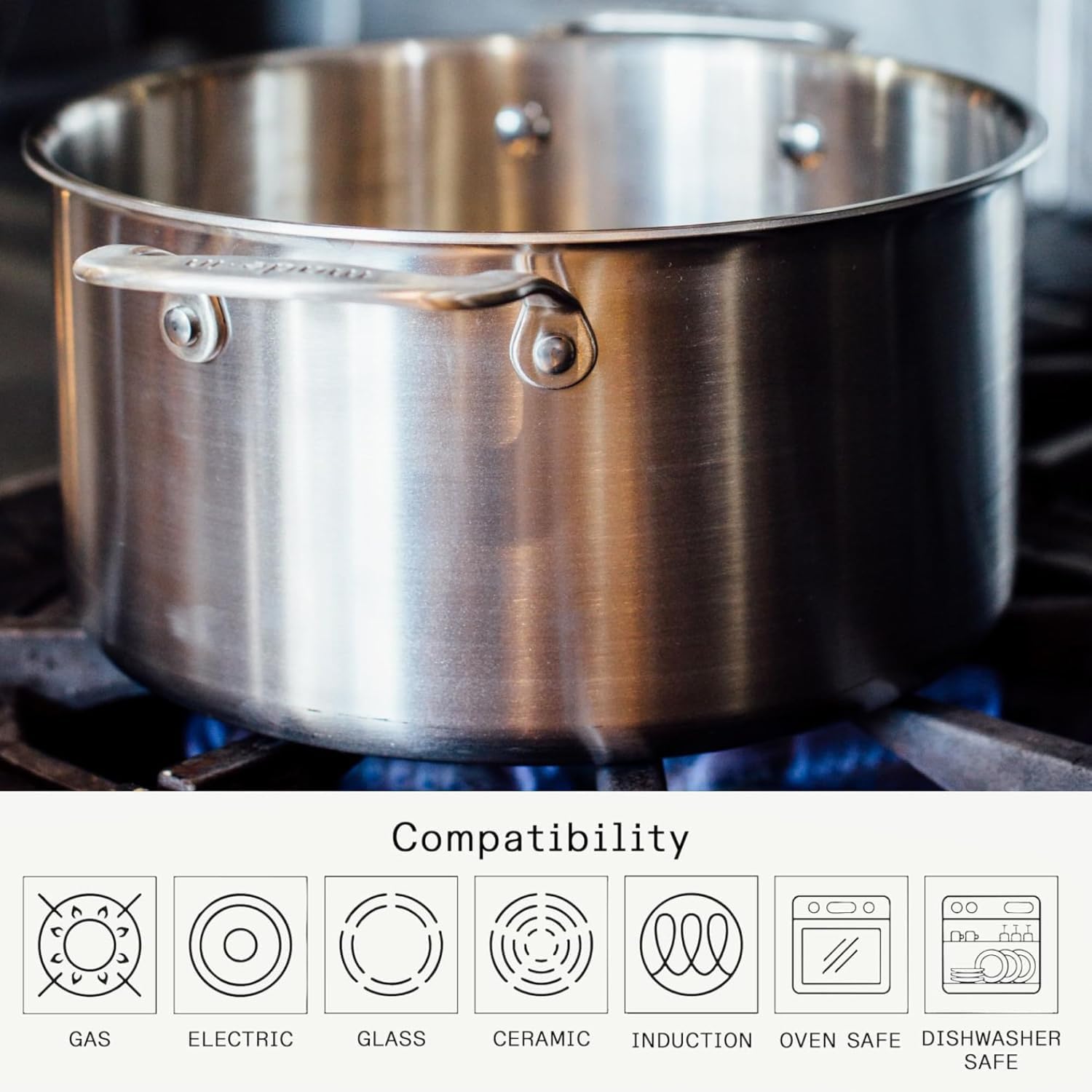 Made In Cookware | 12 Quart Stainless Steel Stock Pot With Lid | 5 Ply Stainless Clad | Professional Cookware | Crafted in Italy | Induction Compatible