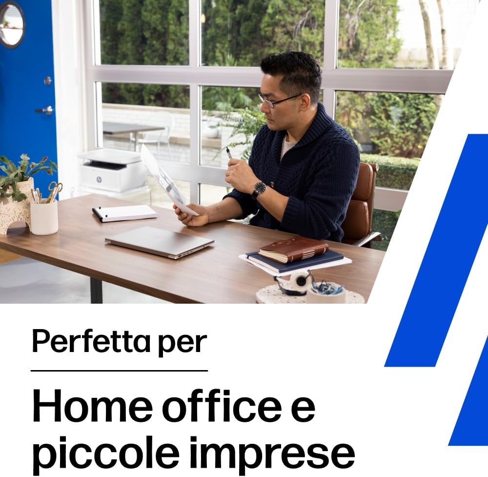 HP LaserJet M140w 7MD72F, Stampante Multifunzione Laser A4, Monocromatica, Stampa Fronte e Retro Manuale in Bianco e Nero, 20 ppm, Wi-Fi, Smart, Bianca
