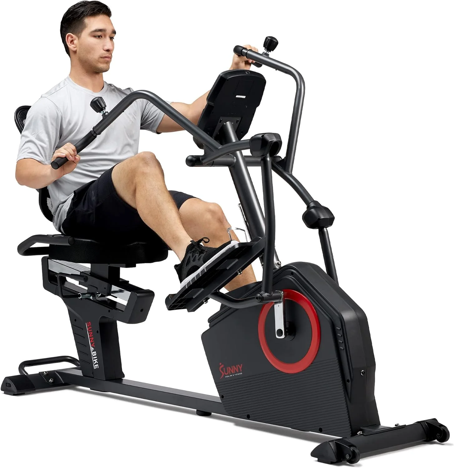 Sunny Health & Fitness Smart Recumbent Elliptical Bike with Bluetooth, 16 Resistance Levels, and SunnyFit App &ndash; SF RBE4886SMART
