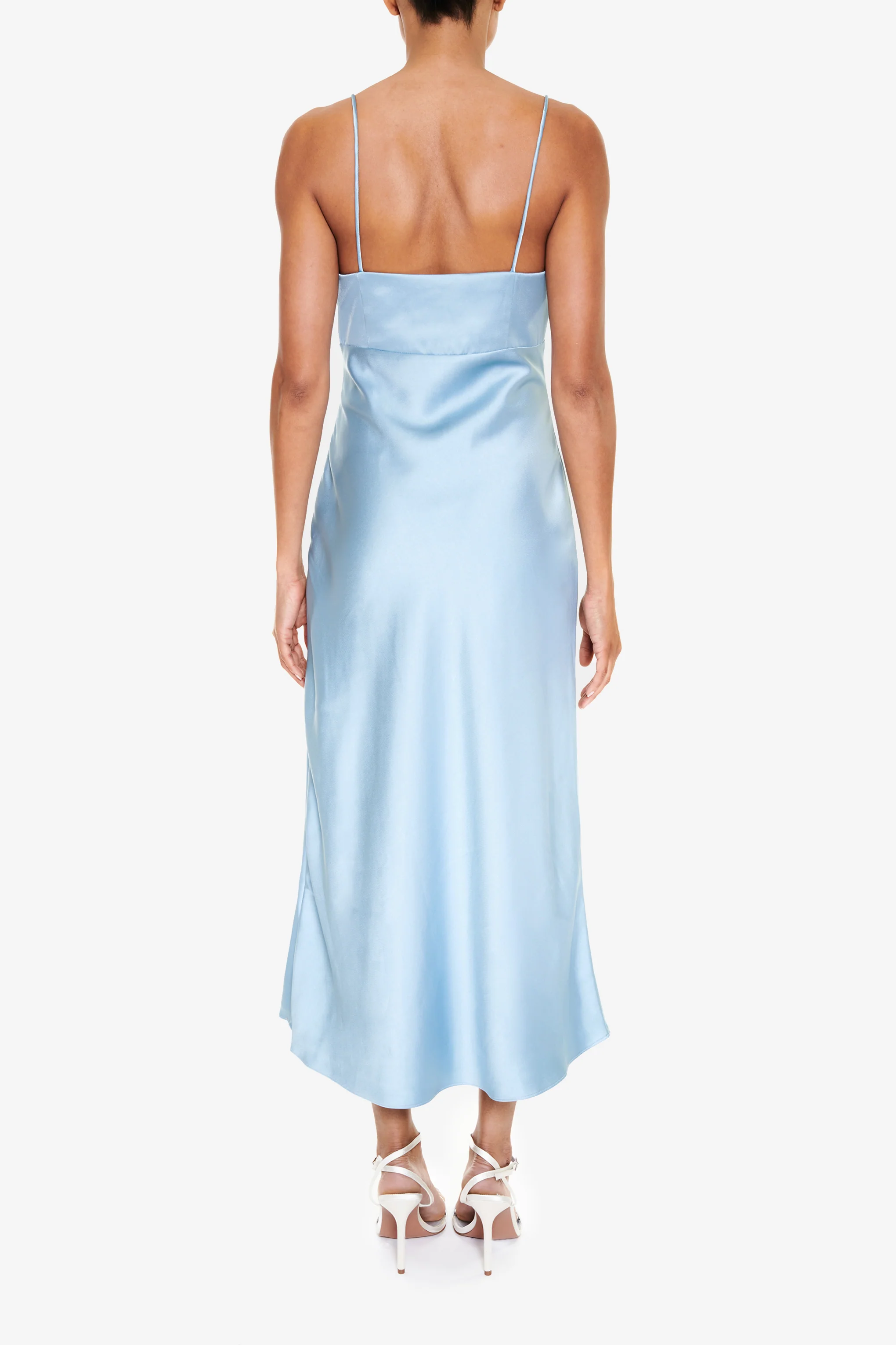 Delphine Dusty Blue Midi Slip Dress