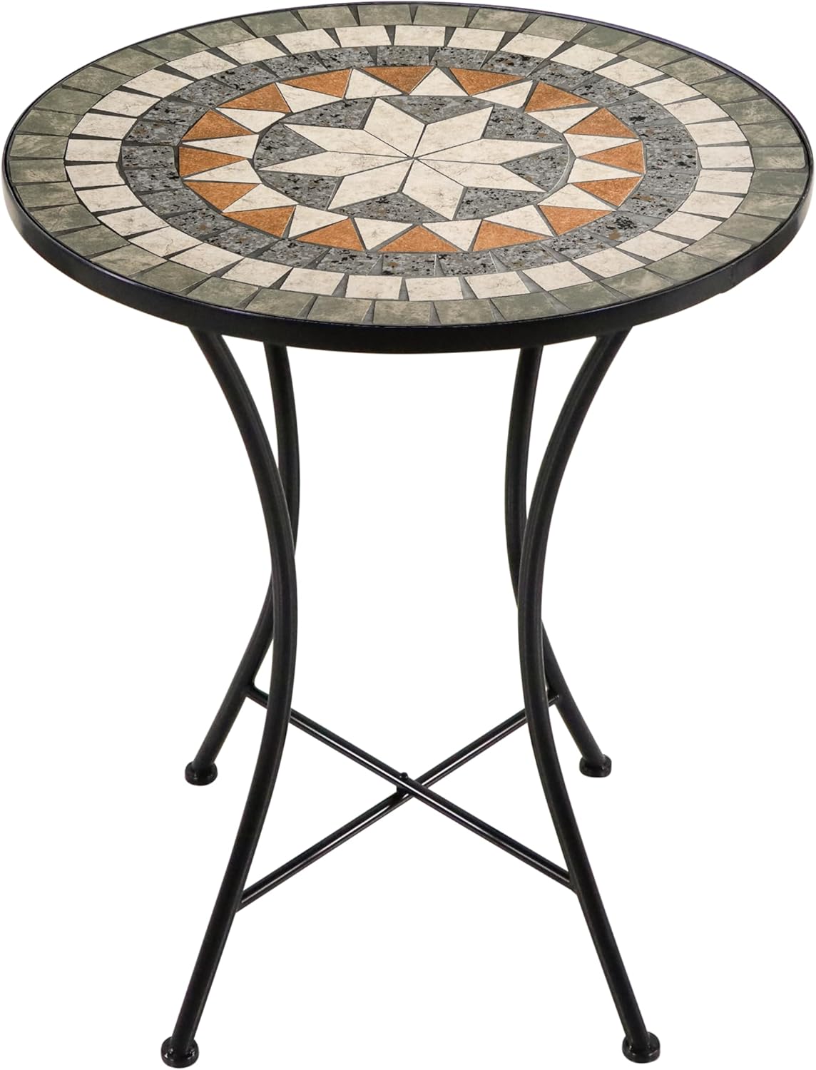 AXI Amélie Bistrot Set, 2 Chairs 1 Table, Balcony Bistro Set, Porch Mosaic Star Grey – Outdoor Bistro Set, Mosaic Bistro Table for Garden/Balcony/Terrace