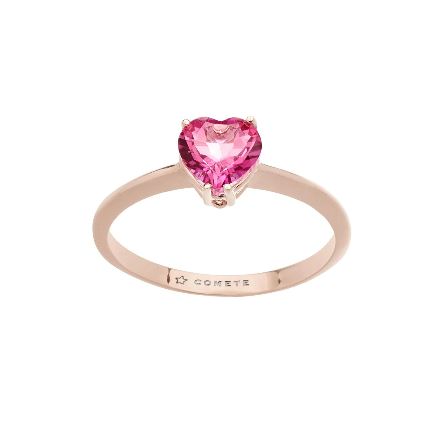 Anello Comete Gioielli oro rosa e cuore topazio rosa ANB 2545