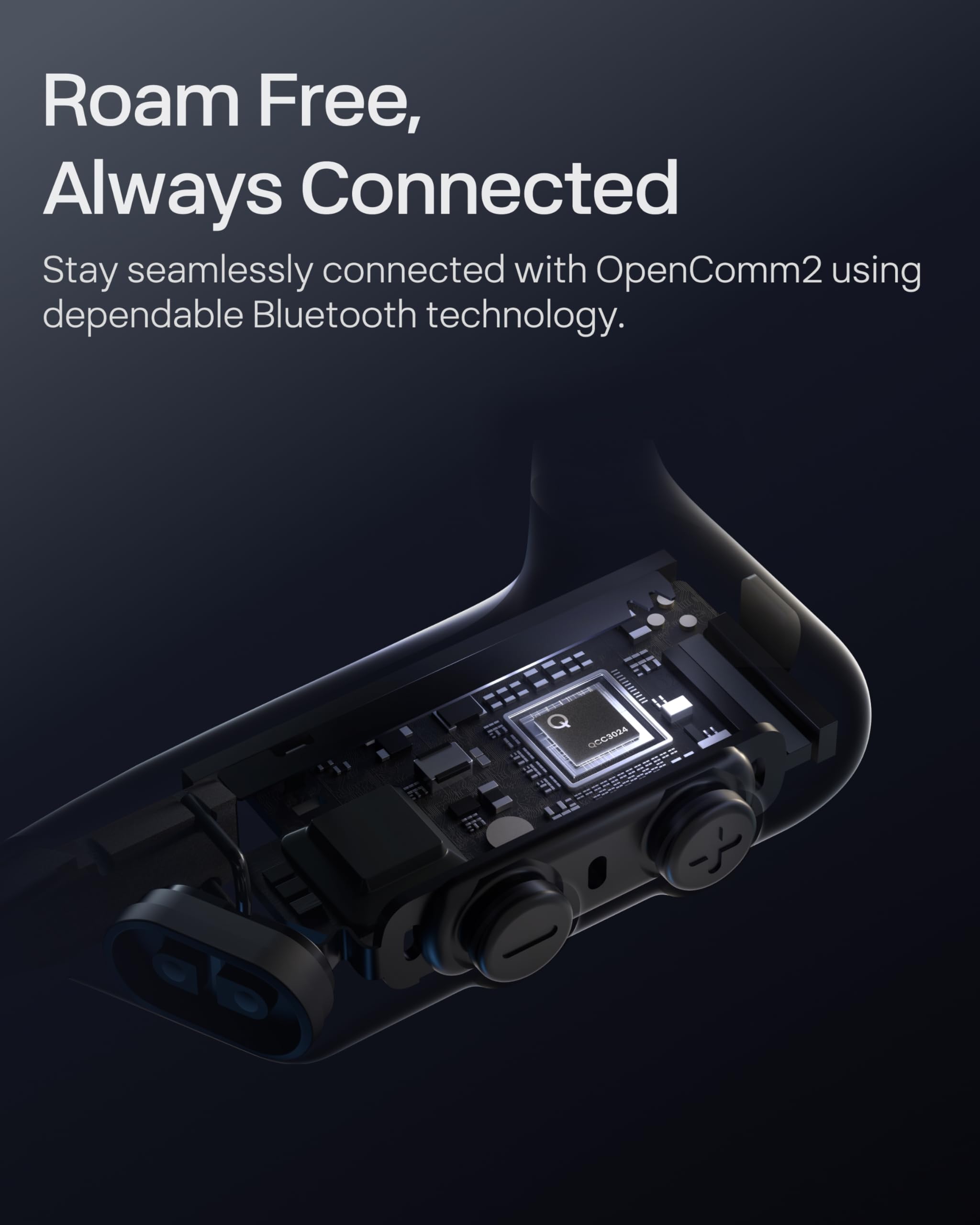 Open-Ear-Bluetooth-Headset OpenComm2 2025 mit Knochenleitung, 16 Std. Akku und Schnellladung
