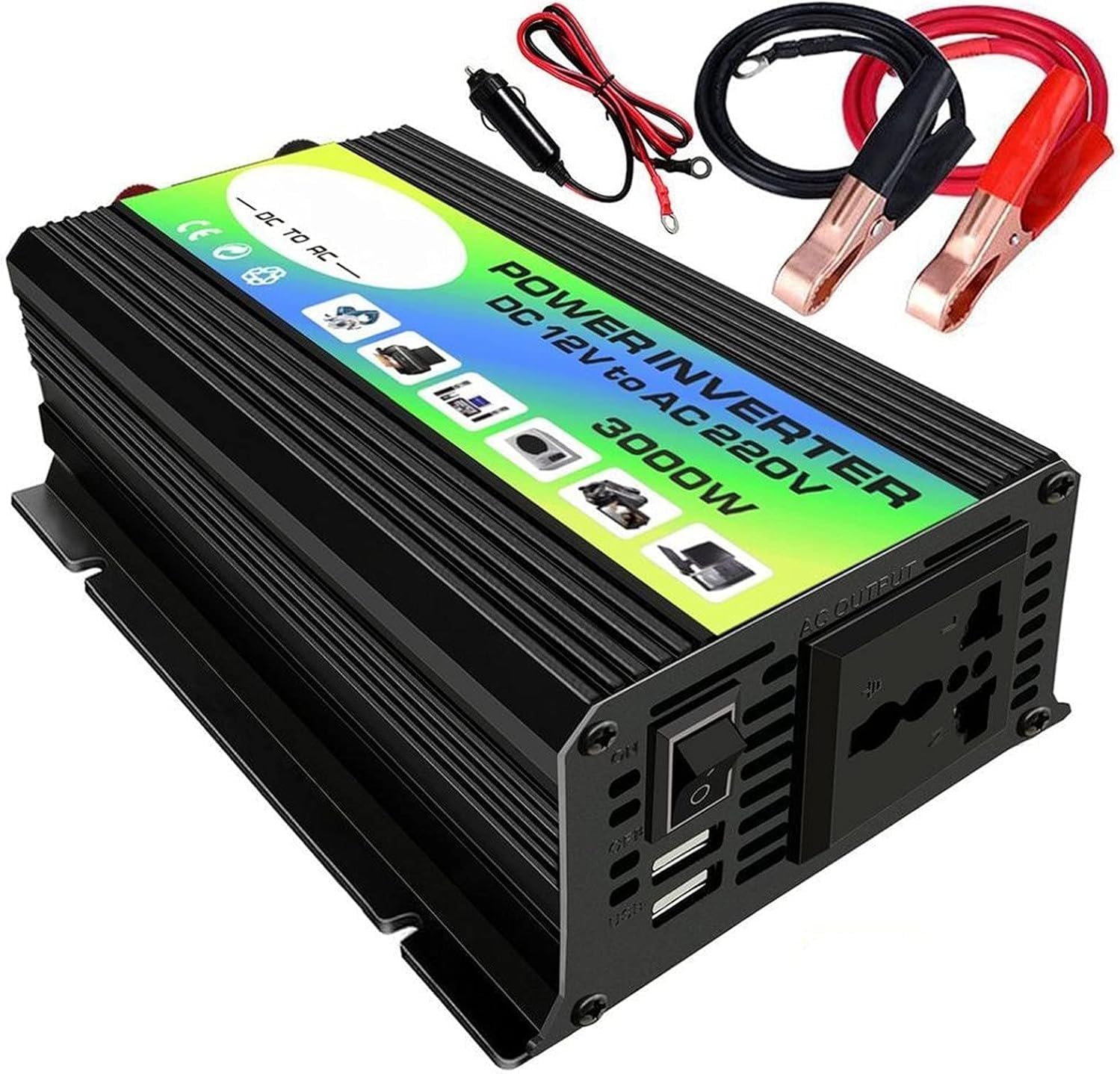 Inverter,Inverter 12v 220v 3000W 12V a 220V / 110V Auto Power Inverter Converter Adattatore Adattatore Dual Tensione USB TRASFORMATORE MODIFICATO SINESE
