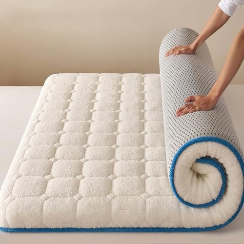 Materasso futon portatile pieghevole in memory foam per letti singoli/matrimoniali, perfetto per gli ospiti, dormitorio, campeggio e viaggi, design salvaspazio, comoda soluzione per dormire