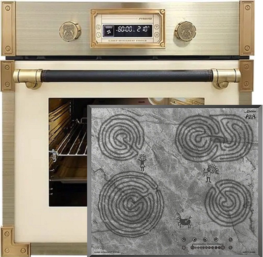 Backofen-Set Herd Set Autark Einbau Backofen 73L 60 cm+Glaskeramikkochfeld 60 cm EH 6427 ElfAD+KCT 6715 F Ära.